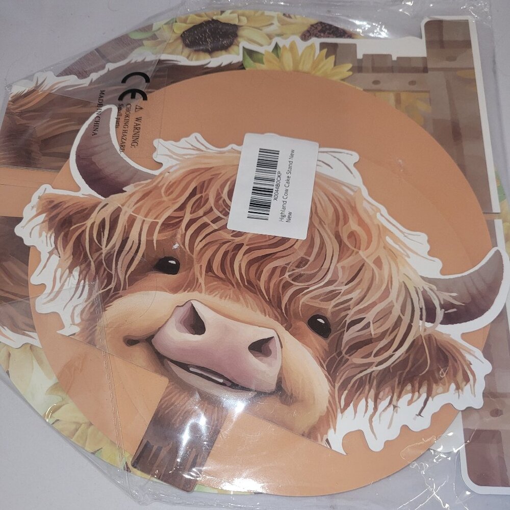Highland Cow Cake Stand * Party Supplies * Birthday Party Supply * Sunflower